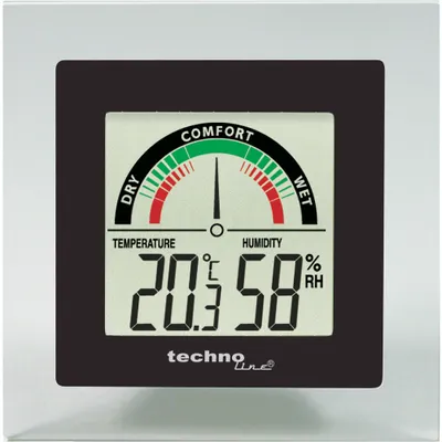 Obrázek produktu pro Technoline WS 9415, Černá, Šedá, Vnitřní vlhkoměr, Vnitřní teploměr, Vlhkoměr, Teploměr, Vlhkoměr, Teploměr, 20 - 95%, 0 - 50 °C