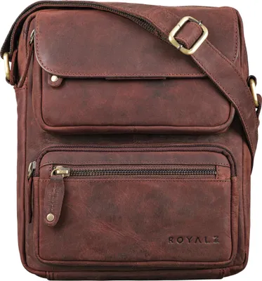 Produktbild von ROYALZ "Florida" Schultertasche Herren Klein Leder Vintage Look Kleine Umhängetasche Männer mini Messenger Bag Ledertasche