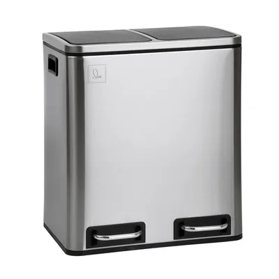Produktbild von SVITA TM2X15 Treteimer 30 Liter 2x 15L Abfalleimer Mülleimer Mülltrennung Edelstahl Silber