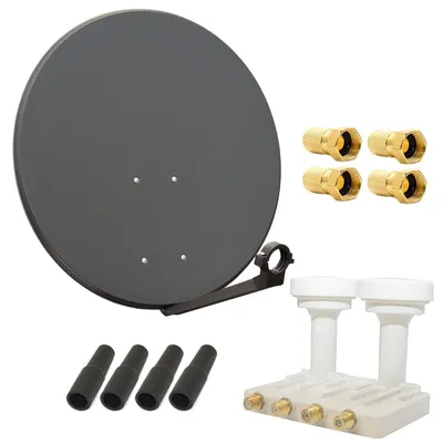 Produktbild von PremiumX SAT Anlage 80cm Antenne Quad Monoblock LNB 8x F-Stecker