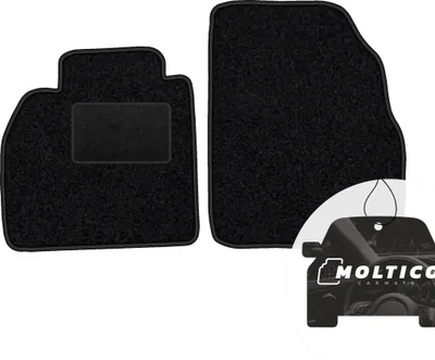 Produktbild von moto-MOLTICO Vorne Fußmatten Auto Velours Autoteppiche Schwarz Automatten Set 2-teilig passend für Renault Scenic II 2003-2009