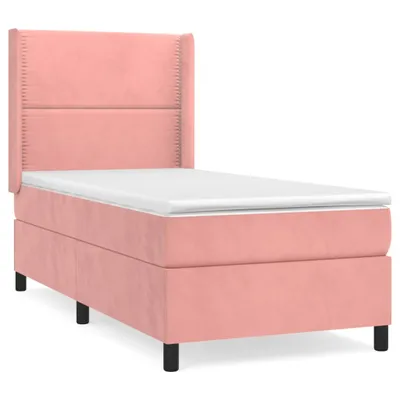 Obrázok produktu pre vidaXL Boxspring posteľ s matracom ružová 80x200 cm Velvet