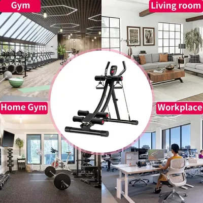 Produktbild von Bauchmuskeltrainer - Rumpftrainer - Bauchmuskelmaschine - Fitnessgerät - Fitnessstudio - Verstellbare Höhen - Robuster Stahlrahmen