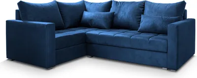 Produktbild von Masseno Ecksofa LIRENO L-S mit Schlaffunktion L-Form, Sofa mit Bettkasten, Wohnzimmersofa, Couch, Soffa, Bettsofa, Couchgarnitur- Blau, KRONOS 09