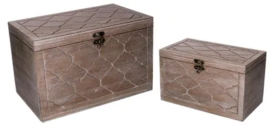 Immagine prodotto di Set 2 Scatole in Legno marrone rettangolare