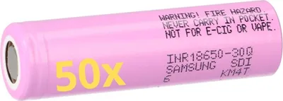 Image de 50 piles Samsung INR 18650-30Q 3,7 V Li-Ion 3000 mAh 15 A