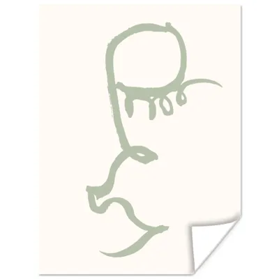 Produktbild von MuchoWow® Poster Grün - Abstrakt - Figur - Formen 90x120 cm - Wohnzimmer