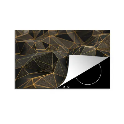 Produktbild von KitchenYeah© Herdabdeckplatte Abstrakt - Gold - 3D - Luxus - Kunst , 90x52cm, Küche Deko, Glaskeramikkochfeld Herdabdeckung, Abdeckplatte fùr Kochfeld