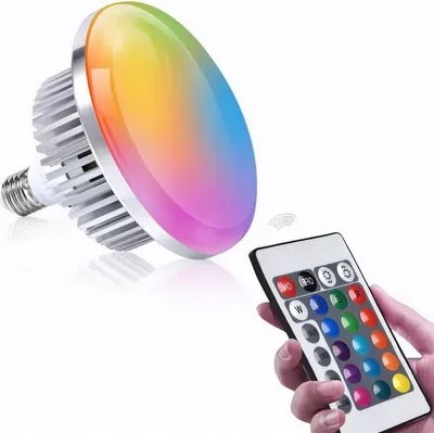Produktbild von LED-Lampe, RGB-Beleuchtung, Farbwiedergabeindex (CRI) > 90, 150W, 1200W, Sockel E27 + FERNBEDIENUNG