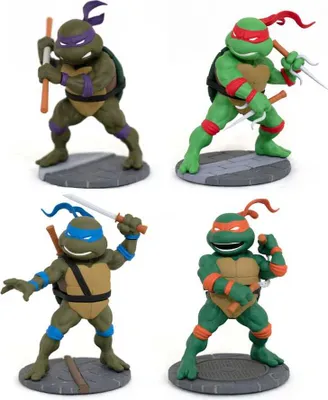Produktbild von Teenage Mutant Ninja Turtles D-Formz Minifiguren 4er-Pack SDCC 2023 Exclusive 5 cm