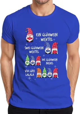 Produktbild von Glühwein Wichtel Gnome Elf Lustig - Weihnachten Weihnachtsgeschenk Christmas Herren T-Shirt, Blau, XXL