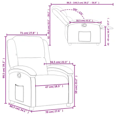 Image de vidaXL Fauteuil relax gris foncé velours