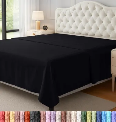 Image de Utopia Bedding - Drap plat sans élastique, 259 x 266 cm / 150 x 200 cm - Drap plat en percale