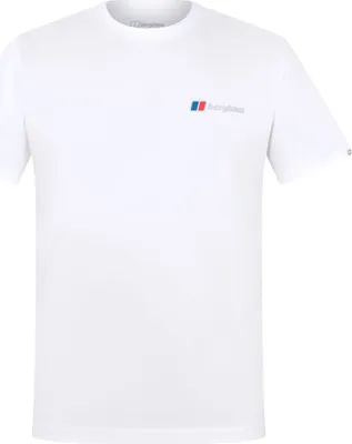 Weißes T-Shirt von Berghaus mit Logo auf der Brust; Modell M Berghaus Front & Back Tee.