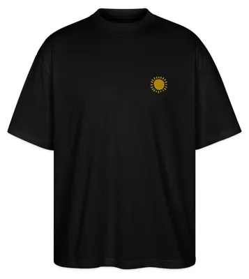 Produktbild von Spreadshirt Sonne Gestickt Sommer Happy Vibes Oversize Uni T-Shirt, L, Schwarz