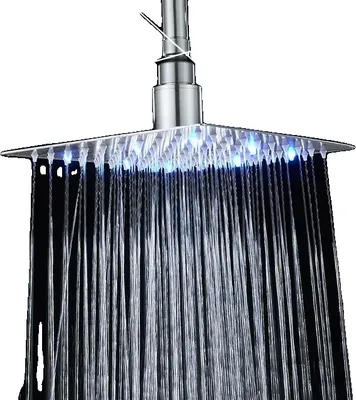 Produktbild von LED-Regenduschkopf, Farbwechsel bei Temperatur, ultradünnes Design, Chrome LED 16 Zoll