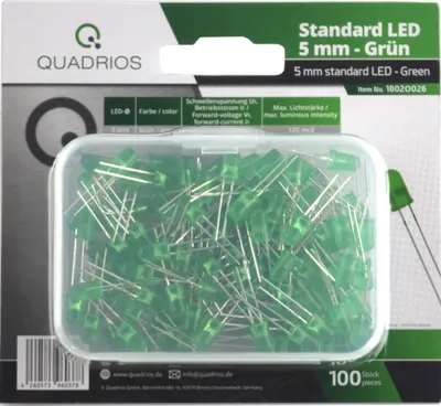 Produktbild von Quadrios LED-Sortiment Grün 20 mA 3.0 V (1802O026)