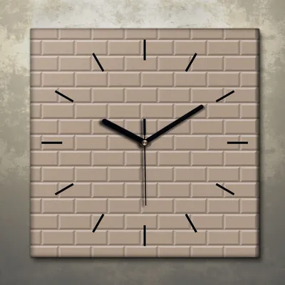 Produktbild von Wohnzimmer Leinwand Uhr Geräuschlos Küche 30x30 Farbige, Ziegel, Textur, Abstrakt, schwarze Zeiger