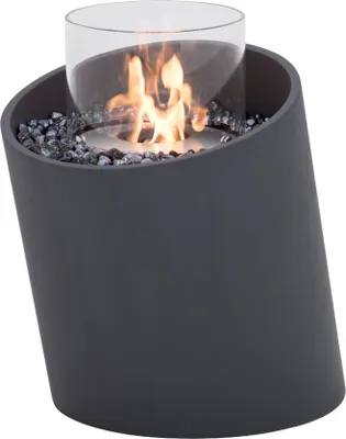 Produktbild von TORRE Ethanol Fire Column Medium -Slate black | Kompakte Feuerstele | Bioethanol | Für Balkon & kleine Räume | Design im Hochformat