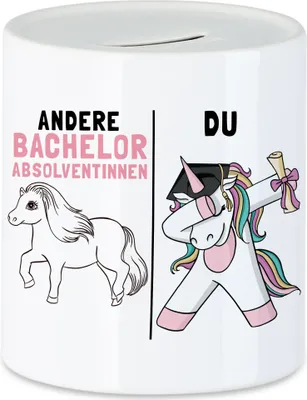 Produktbild von Andere Bachelorabsolventinnen Du Spardose Pferd Einhorn Geschenkidee Lustig Studentin Studium Hochschule Uni