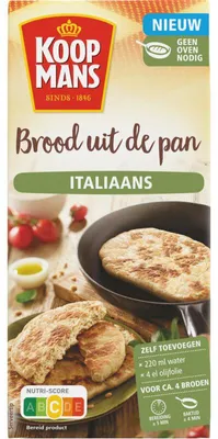 Imagen del producto de Koopmans Brood uit de Pan Italian 400g – mezcla preparada para pan casero