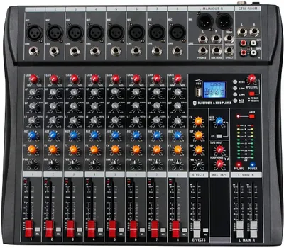 Obrázek produktu pro DA8 Mengconsole, profesionální, 8kanálová, stereo, s Bluetooth, USB nahrávání, přehrávání z počítače, fantomové napájení, USB, digitální audio mixážní zesilovač