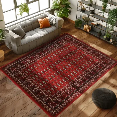 Produktbild von Orientteppich mit traditionellem Medaillon-Muster - elegant und zeitlos für Wohnzimmer und Schlafzimmer, Größe: 200 x 290 cm, Farbe: Rot-4
