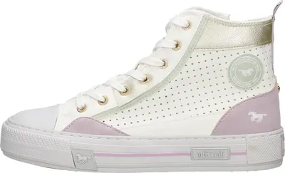 Image de Mustang Veterschoenen Hoog Veterschoenen Hoog - Wit - Maat 38