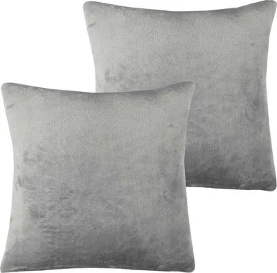 Obrázek produktu pro Povlak na polštářek "Celina", 2ks, ve velikosti "45 x 45cm" - Šedý - povlak na polštář se zipem