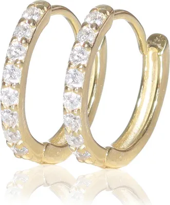 Obrázok produktu pre Pár náušníc 925 striebro 18K pozlátené; zlato/7 mm
