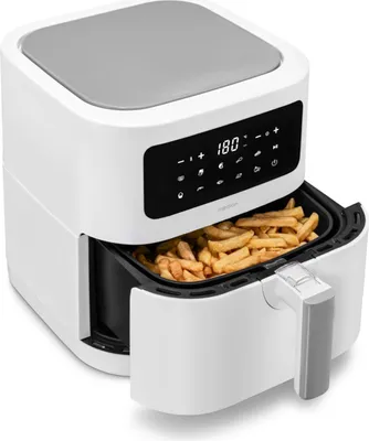 Produktbild von MEDION E40 XL Heißluftfritteuse (5,2 Liter, Airfryer, 2.150 Watt, 9 Automatikprogramme, Backfunktion, ölfreies Frittieren, Touch Bedienfeld, LED Anzeige) weiß