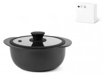Produktbild von H&H Casserole Omega, aus Steinzeug, mit Glasdeckel, 25 cm Durchmesser