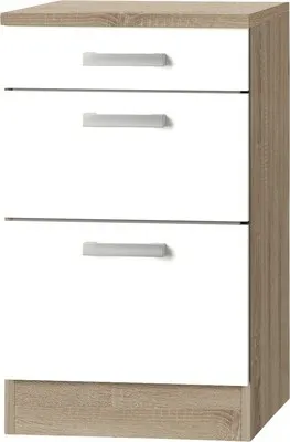 Produktbild von Optifit Auszugunterschrank Zamora214 BxTxH 50 x 60 x 84,8 cm weiß matt zerlegt Anschlag reversibel KUZM U536-9+