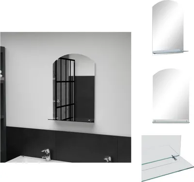 Produktbild von vidaXL Wandspiegel mit Regal 40×60 cm Hartglas -  Spiegel