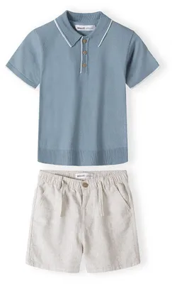 Minoti Set mit Shorts Hellblau für Jungen, Vorderansicht