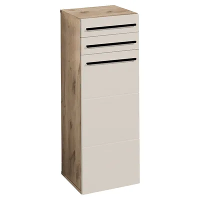 Produktbild von Unterschrank - B 34 cm - 1 Tür - 2 Schubladen - Sandfarben - Viking Eiche Nachbildung