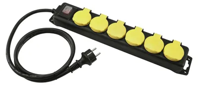 Imagen del producto de EUROLITE, regleta de enchufes de 6 tomas, IP44, color negro, 10 metros (30240158)