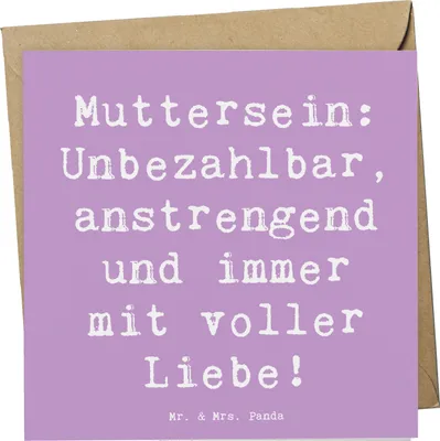 Produktbild von Mr. & Mrs. Panda Glückwunschkarte Spruch Mutter Liebe - Lavendeltraum - Geschenk, Geburtstage, Grußkarte, Klappkarte, Verwandte, Familie, Muttersein, Herausforderung