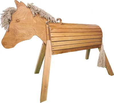 Produktbild von EDUPLAY 160249 Holzpferd 80 cm lasiert, 168 x 74 x 110 cm, natur