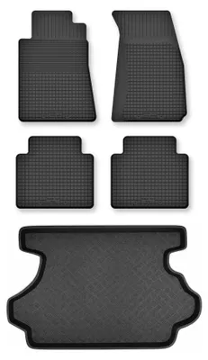 Zdjęcie produktu dla Dywaniki gumowe + mata bagażnika do Honda CR-V I 1995-2001 (standardowy bagażnik) – czarne, dobierane – Wielganizator Semi-Universal