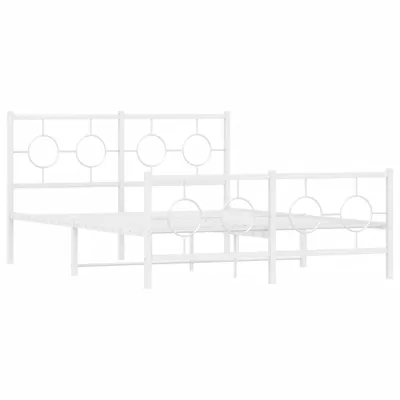 Immagine prodotto di vidaXL Struttura letto con testiera e pediera in metallo bianco 140x200 cm