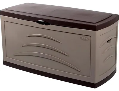 Image de Malle de Jardin Serena - 310 L - Taupe - 121 x 55 x 66 cm - Roulettes et Serrure - Fabrication Française