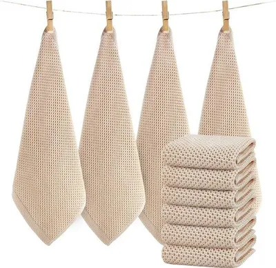 Produktbild von Beige Küchen Tüchentuch-Set aus Baumwolle 6er