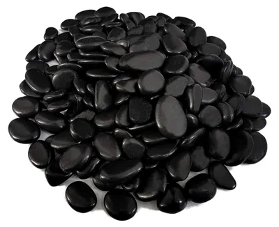 Produktbild von 5 kg große, dekorative, polierte schwarze Kieselsteine, Flusssteine, Trommelsteine und polierte Steine für Landschaftsbau, Heimdekoration, Handwerk, Kunstprojekte 5-8 cm