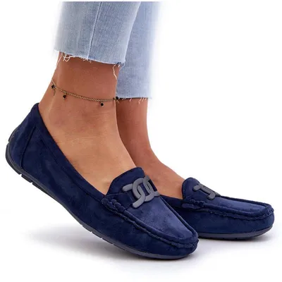 Produktbild von Damenmodische Wildleder-Mokassins Marineblau Rabell 36