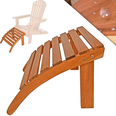 Produktbild von CASARIA® Fußhocker Holz Outdoor wetterfest 160kg Belastbarkeit Holzstreben Garten Balkon Terrasse Adirondack Liege Stuhl Sonnenliege Braun Akazie