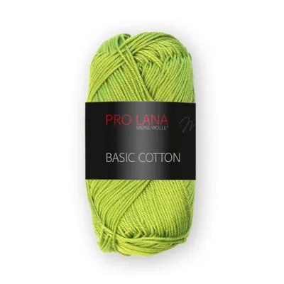 Produktbild von Pro Lana BASIC Baumwolle Baumwollgarn 50 g ideal für Kleidung, Spielzeug, Accessoires 125 m Farbe 176 - hellgrün