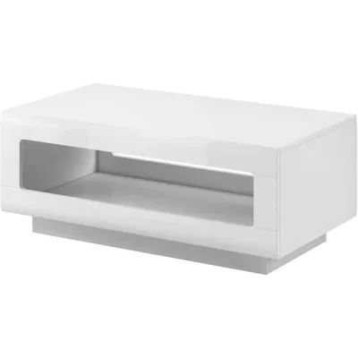 Produktbild von Couchtisch mit Stauraum TULSA 110×60 cm, Farbe: Weiß - Hochglanz
