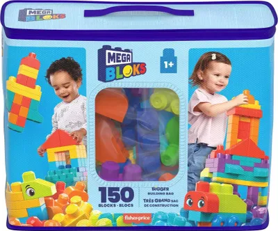 Produktbild von MEGA BLOKS Bausteinebeutel Deluxe mit 150 großen Bausteinen, Bausatz, 1 Jahr(e), Kunststoff, 150 Stück(e), 2,14 kg