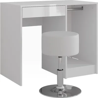 Produktbild von Schminktisch Vicco Sherry Weiß/Weiß Hochglanz 89.8 cm mit Hocker, Model 57688